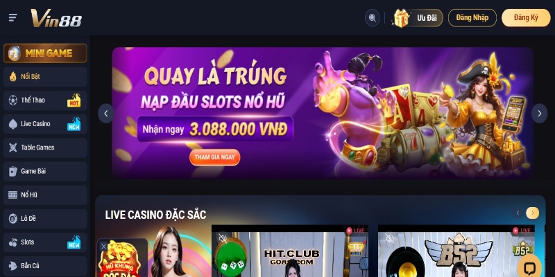 Nhà Cái Vin88 Đẳng Cấp Thượng Lưu Tặng Quà Khởi Nghiệp Lớn
